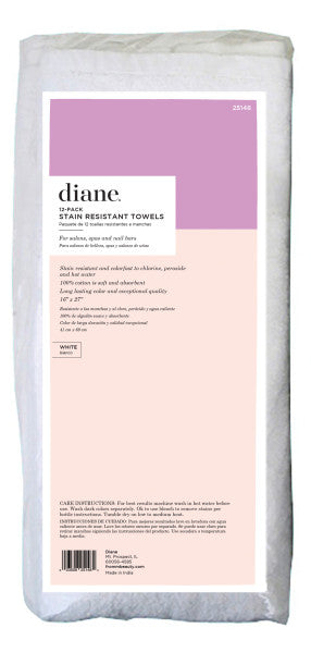 Diane White Stain Resistant Towels 12pk 
