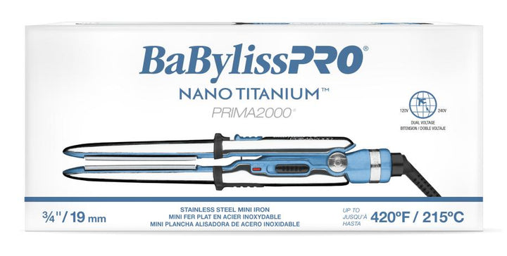 BabylissPro Nano Titanium PRIMA2000 Mini Straight Iron 