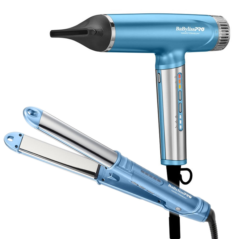 BabylisssPro Nano Light Dryer &amp; Ultra Sleek Styling Iron Combo 