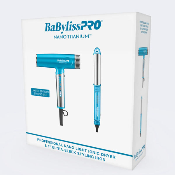 BabylisssPro Nano Light Dryer &amp; Ultra Sleek Styling Iron Combo 