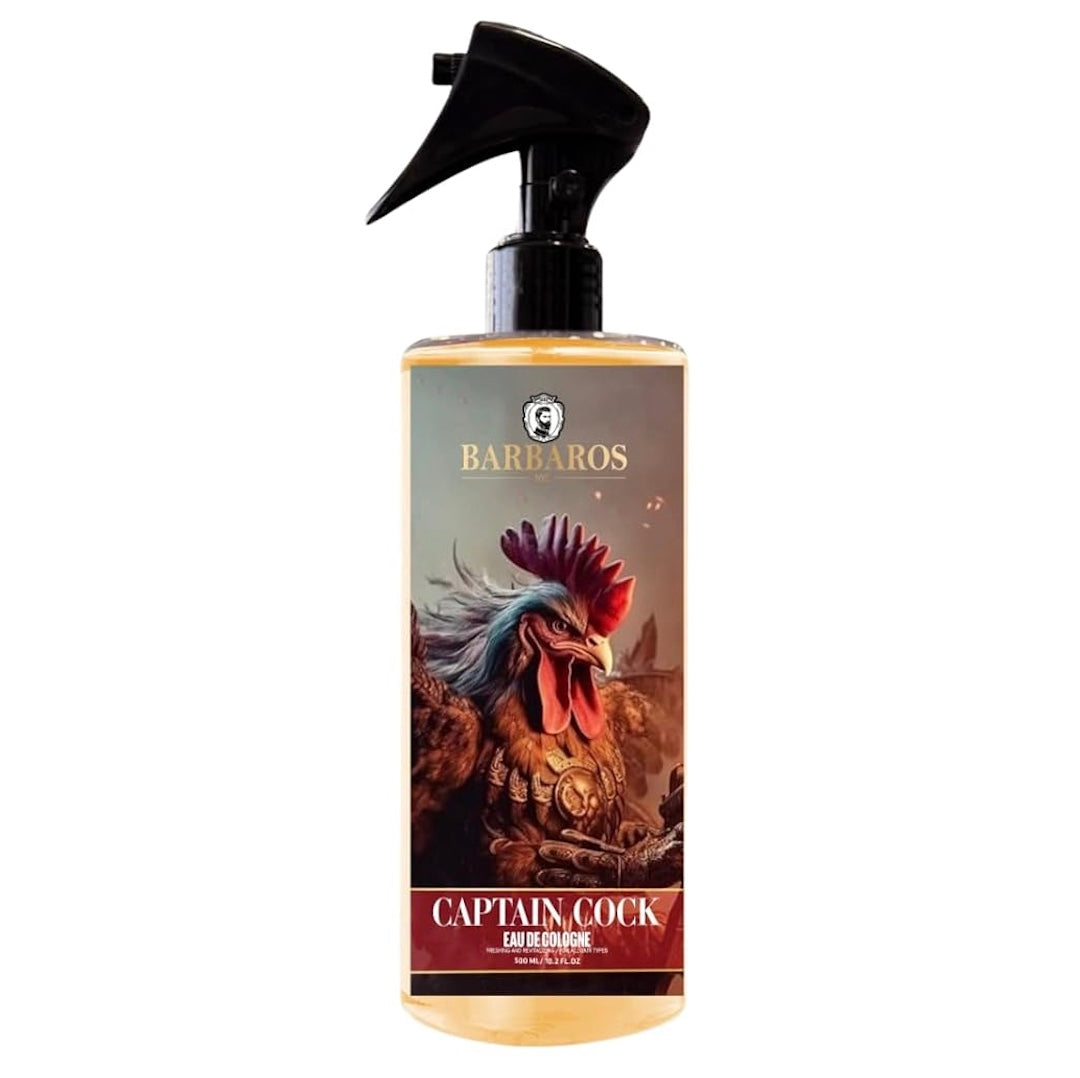 Barbaros captain cock aftershave/cologne with white background