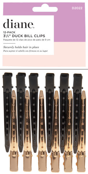 Diane Duck Bill Clips - Black &amp; Gold 12pk 