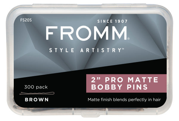 Fromm Pro Matte Brown Bobby Pins 2" 300pk 