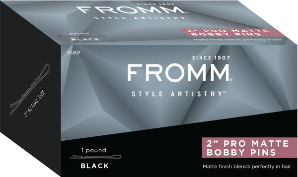 Fromm Pro Matte Black Bobby Pins 2" 1lb Box 