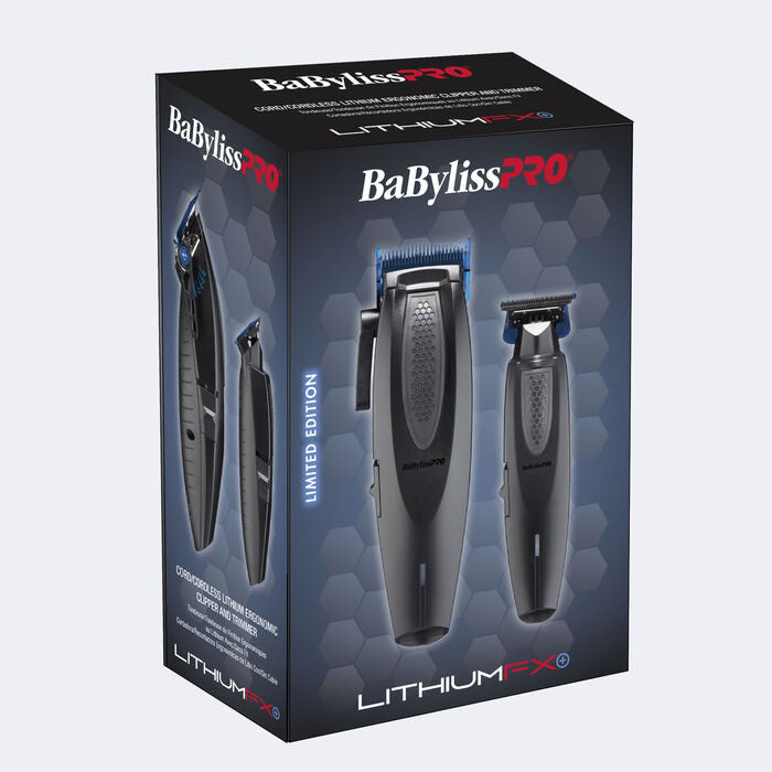 BabylissPro LithiumFX+ Matte Black Clipper &amp; Trimmer Combo 