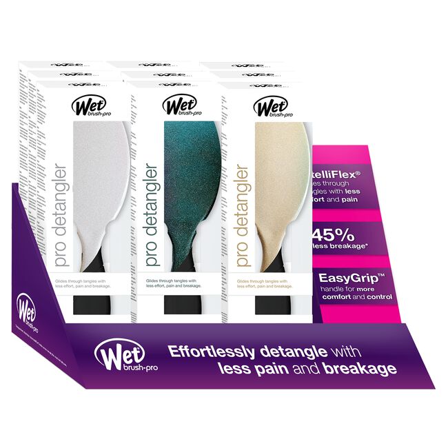 Wet Brush Pro Detangler Glitter Glam 9pc Display