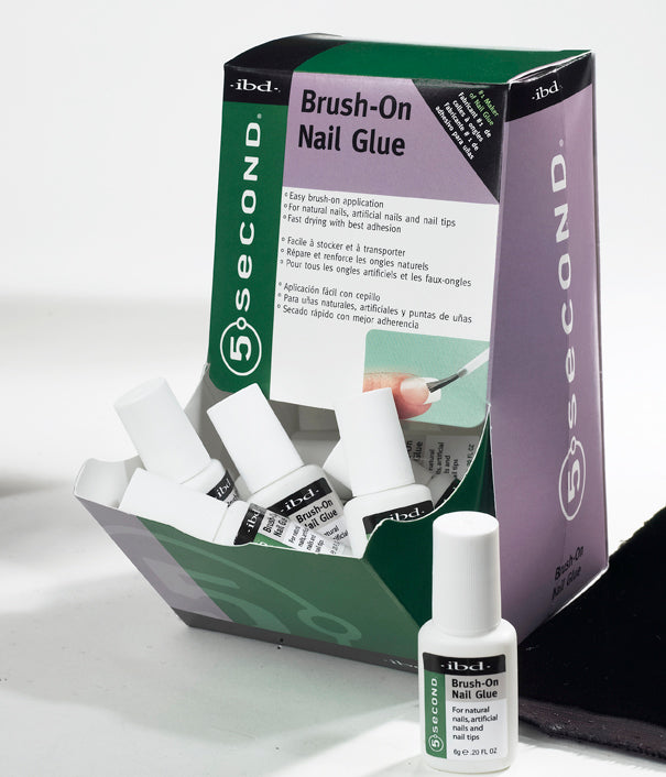 IBD 5 Second Brush On Nail Glue 6gm 12pk 
