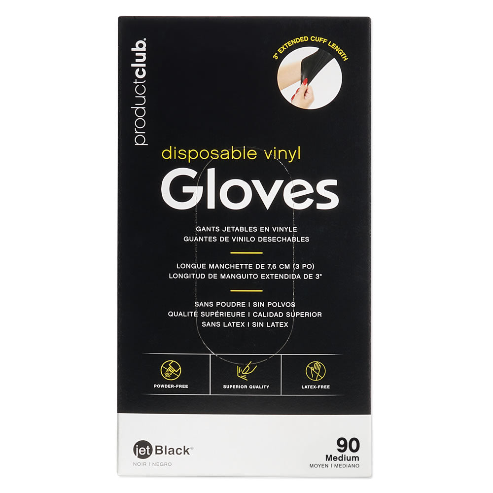 Product Club Jet Black Vinyl Gloves 90CT