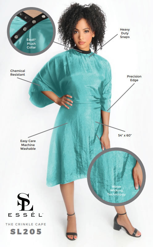 ESSEL Crinkle Chemical Cape (Teal) 
