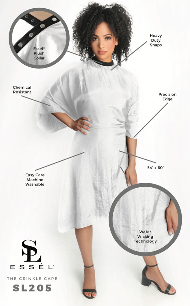 ESSEL Crinkle Chemical Cape (White) 