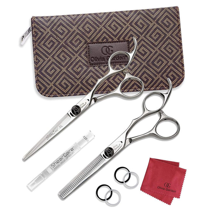 Olivia Garden Silkcut XL Shear &amp; Thinner Case Deal 