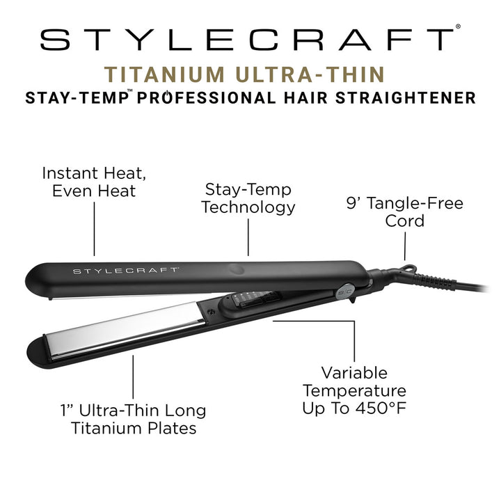 Stylecraft Stay-Temp Flat Iron 1" 