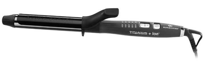 Olivia Garden Pro 1" Titanium Curling Iron w/ Free Detangling Brush 